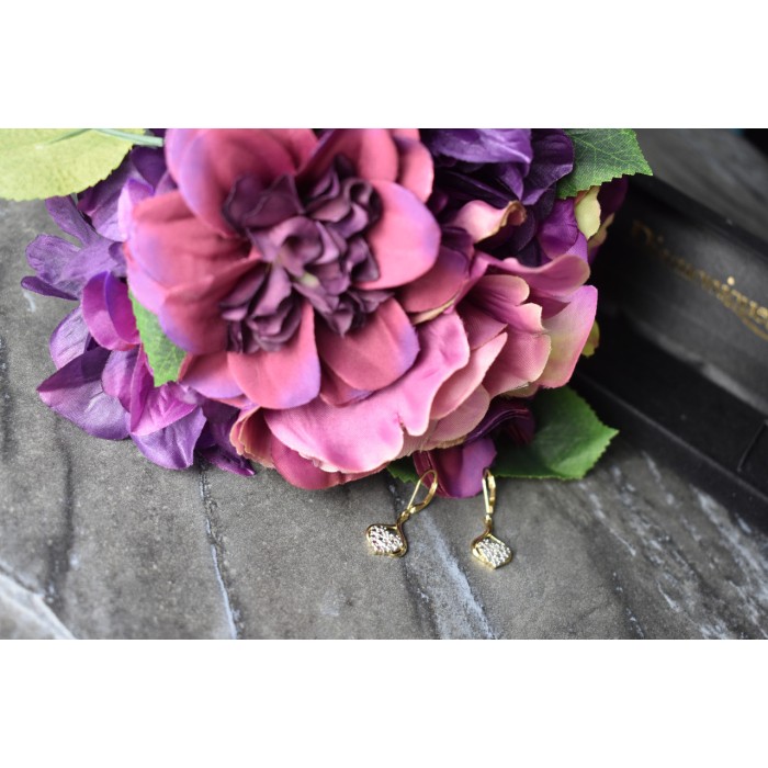 Sky Jewelry Серебряные серьги в позолоте 925 проба  *Сердце