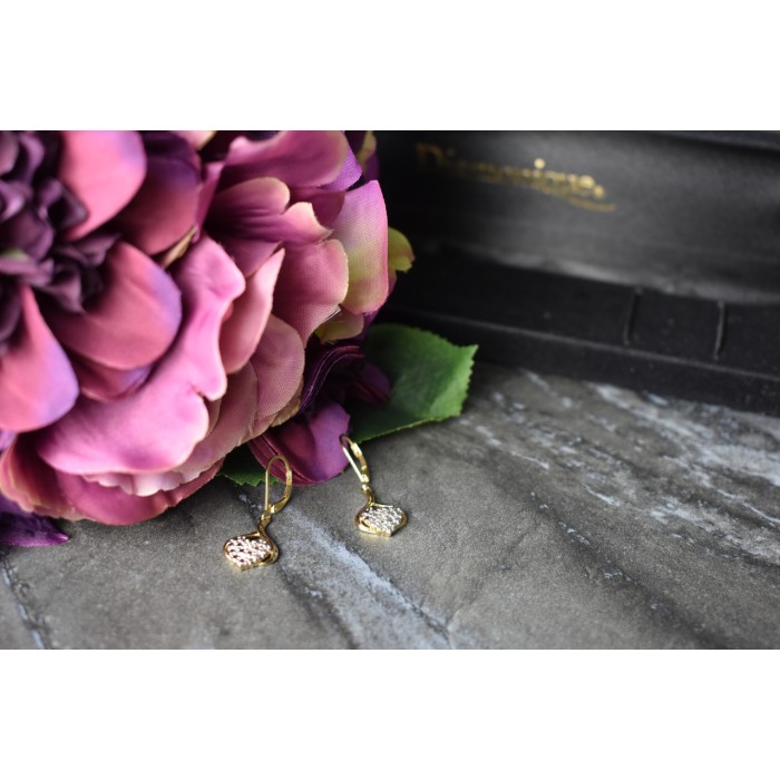 Sky Jewelry Серебряные серьги в позолоте 925 проба  *Сердце