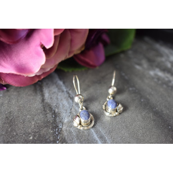 Sky Jewelry Серебряные серьги 925 пробы с камнем Содалит