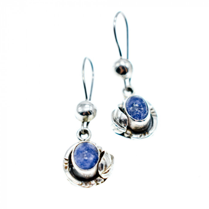 Sky Jewelry Серебряные серьги 925 пробы с камнем Содалит