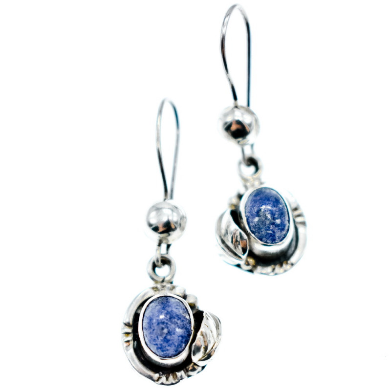 Sky Jewelry Серебряные серьги 925 пробы с камнем Содалит