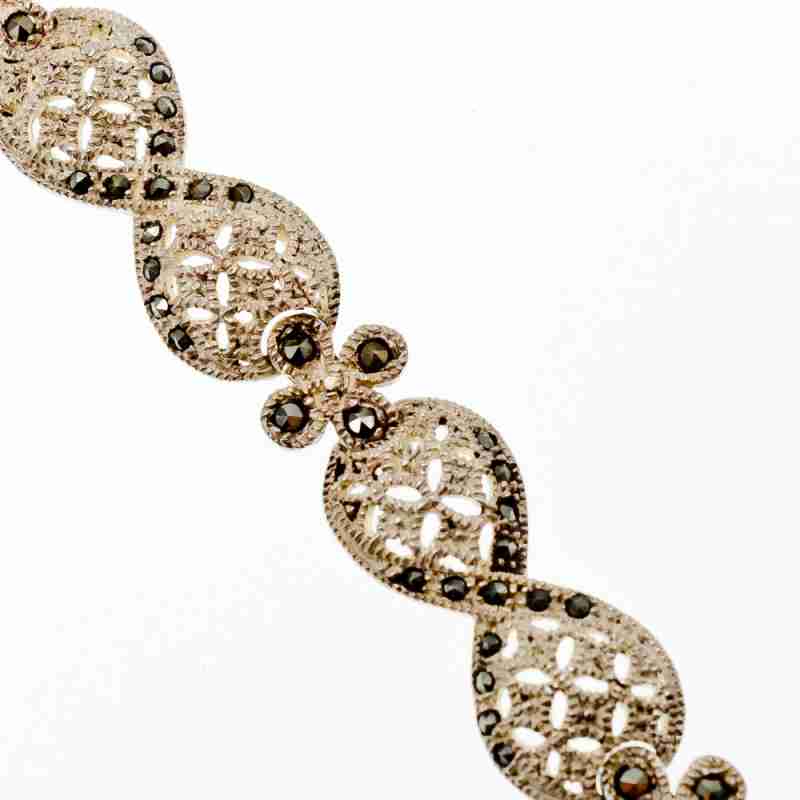Sky Jewelry Браслет серебро 925 проба с камнями Морион