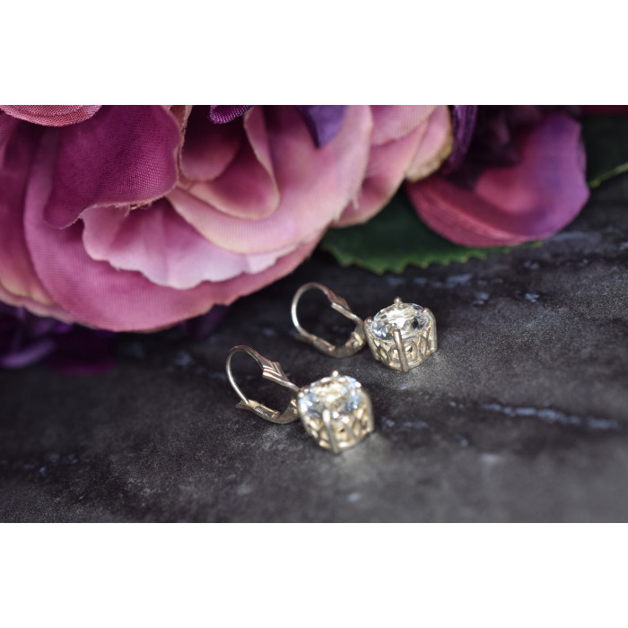 Sky Jewelry Серебряные серьги с Прозрачным Кварцем