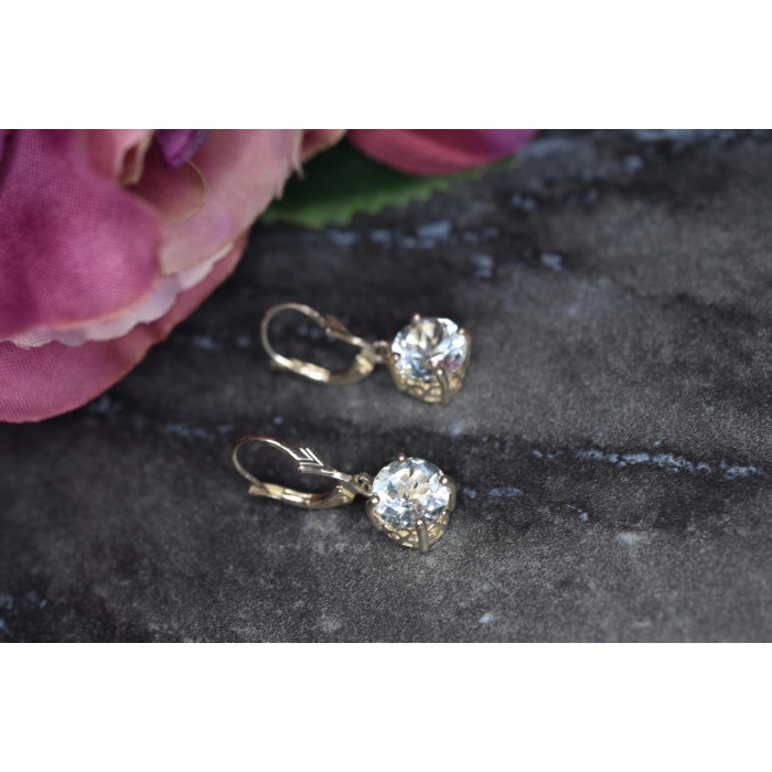 Sky Jewelry Серебряные серьги с Прозрачным Кварцем