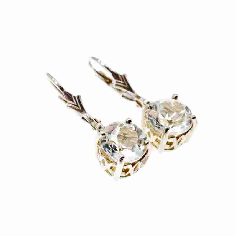 Sky Jewelry Серебряные серьги с Прозрачным Кварцем