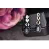 Sky Jewelry Серебряные серьги с Черным турмалином и вставками из прозрачного кварца