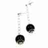 Sky Jewelry Серебряные серьги 925 пробы с  Черным Агатом  *Шар