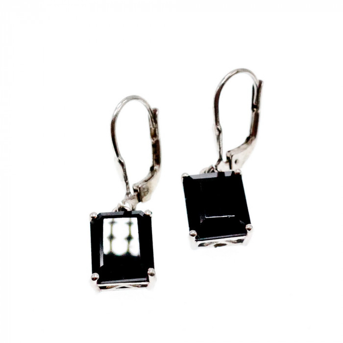 Sky Jewelry Серебряные серьги 925 пробы с  Черным Агатом