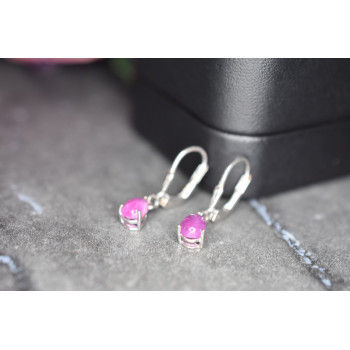 Sky Jewelry Серебряные серьги с камнем Розовая  Шпинель 925 проба