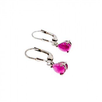 Sky Jewelry Серебряные серьги с камнем Розовая  Шпинель 925 проба