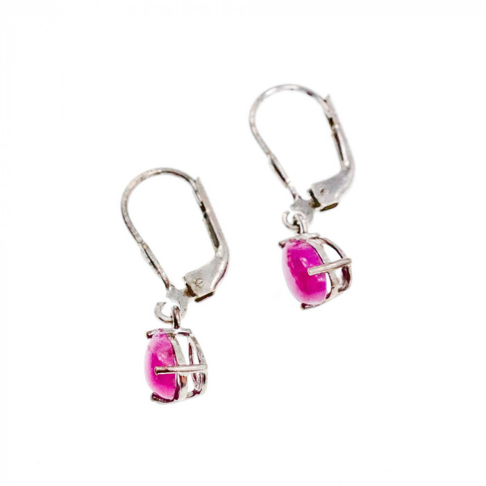 Sky Jewelry Серебряные серьги с камнем Розовая  Шпинель 925 проба