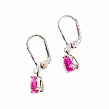 Sky Jewelry Серебряные серьги с камнем Розовая  Шпинель 925 проба