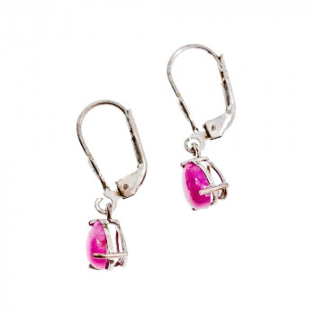 Sky Jewelry Серебряные серьги с камнем Розовая  Шпинель 925 проба