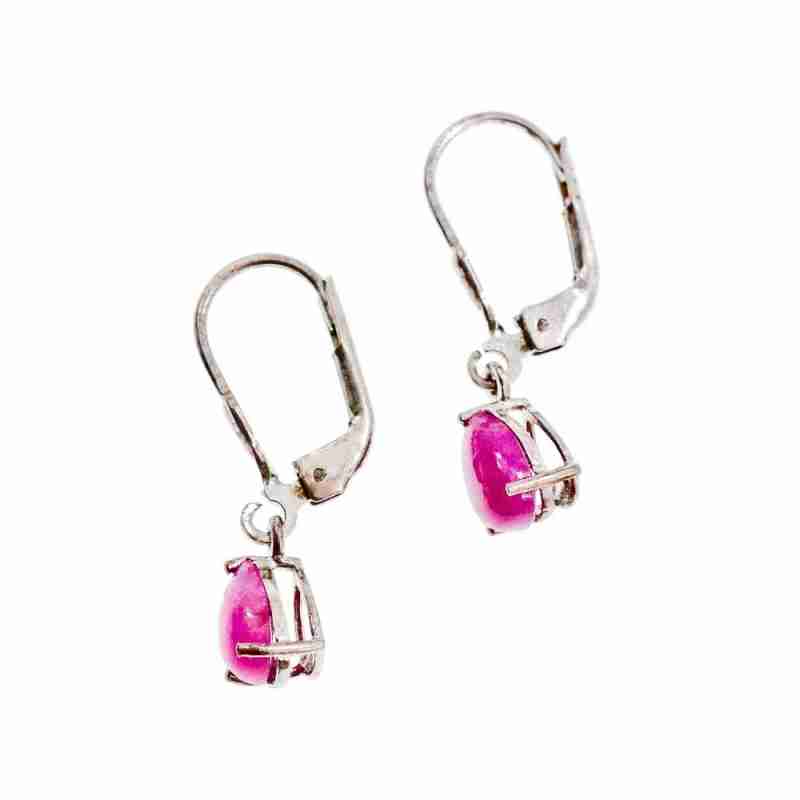 Sky Jewelry Серебряные серьги с камнем Розовая  Шпинель 925 проба