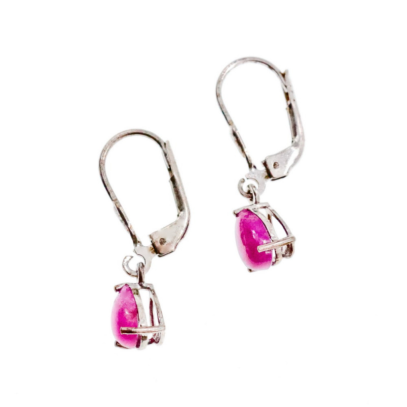 Sky Jewelry Серебряные серьги с камнем Розовая  Шпинель 925 проба