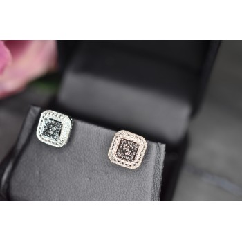 Sky Jewelry Серебряные серьги-гвоздики с камнями Черная Шпинель