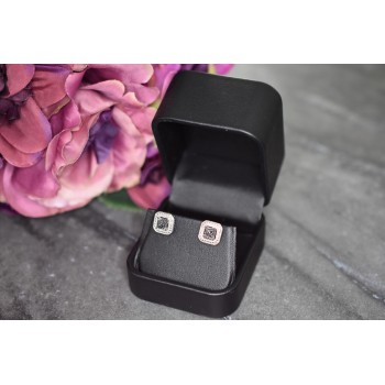 Sky Jewelry Серебряные серьги-гвоздики с камнями Черная Шпинель