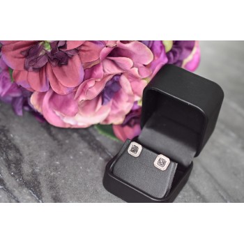 Sky Jewelry Серебряные серьги-гвоздики с камнями Черная Шпинель