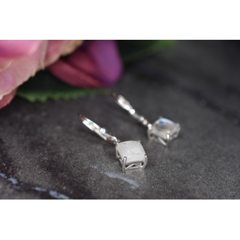 Sky Jewelry Серебряные серьги  с Лунным камнем 925 проба