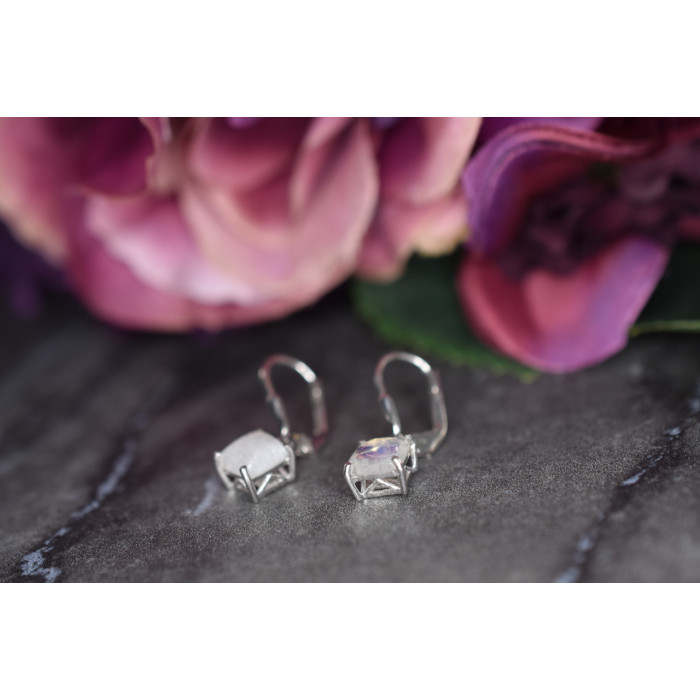 Sky Jewelry Серебряные серьги  с Лунным камнем 925 проба