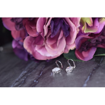 Sky Jewelry Серебряные серьги  с Лунным камнем 925 проба