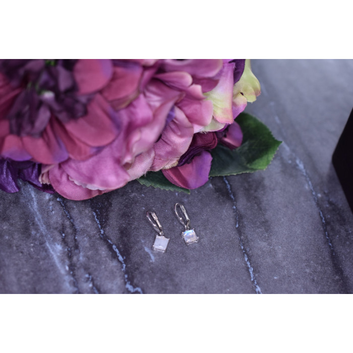 Sky Jewelry Серебряные серьги  с Лунным камнем 925 проба