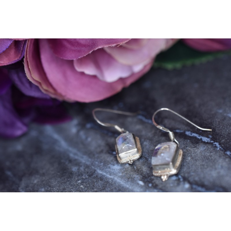 Sky Jewelry Винтажные Серебряные серьги  с Лунным камнем 925 проба