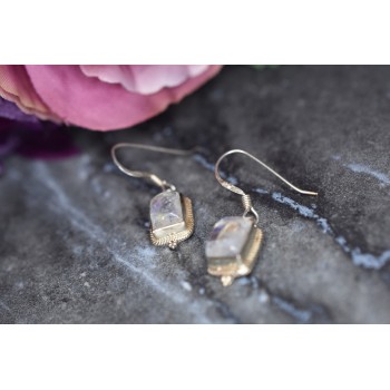 Sky Jewelry Винтажные Серебряные серьги  с Лунным камнем 925 проба