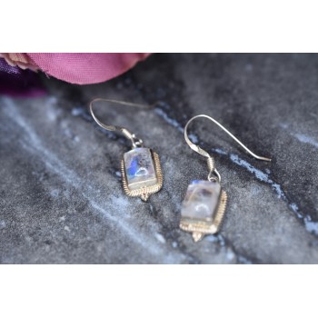 Sky Jewelry Винтажные Серебряные серьги  с Лунным камнем 925 проба