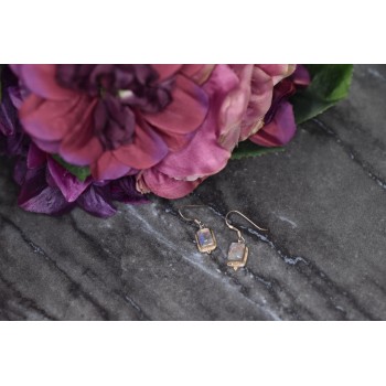 Sky Jewelry Винтажные Серебряные серьги  с Лунным камнем 925 проба