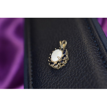 Sky Jewelry Серебряный кулон 925 пробы с Опалом  и Сапфирами