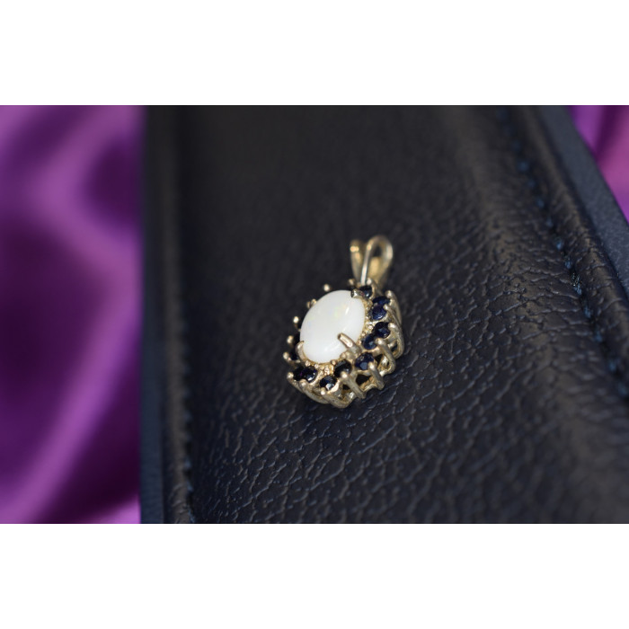 Sky Jewelry Серебряный кулон 925 пробы с Опалом  и Сапфирами