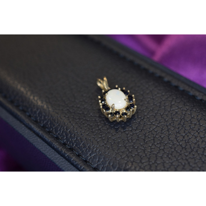 Sky Jewelry Серебряный кулон 925 пробы с Опалом  и Сапфирами