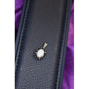 Sky Jewelry Серебряный кулон 925 пробы с Опалом  и Сапфирами