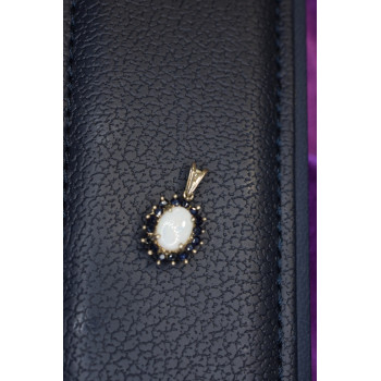 Sky Jewelry Серебряный кулон 925 пробы с Опалом  и Сапфирами