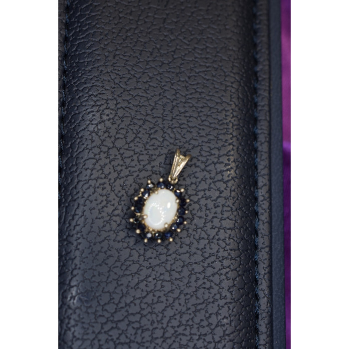 Sky Jewelry Серебряный кулон 925 пробы с Опалом  и Сапфирами