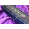 Sky Jewelry Серебряная цепочка с кулоном камень Рубеллит и фианиты Italy