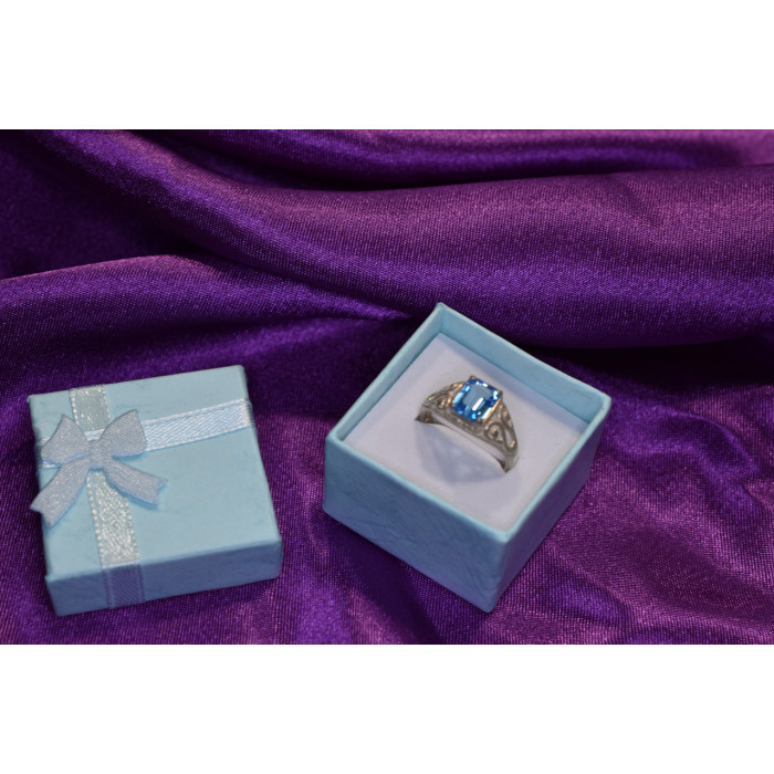 Sky Jewelry Серебряное кольцо с голубым Топазом