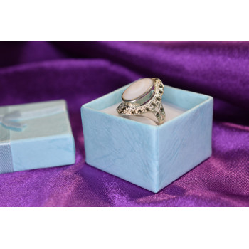 Sky Jewelry Серебряное кольцо 925 пробы с Перламутром и камнями Морион