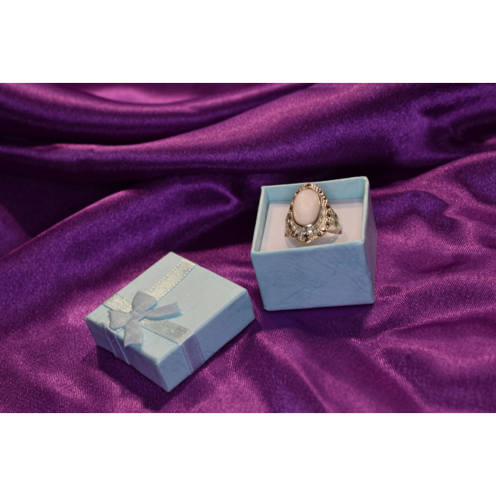 Sky Jewelry Серебряное кольцо 925 пробы с Перламутром и камнями Морион