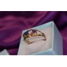 Sky Jewelry Серебряное кольцо с камнями Демантоид, Турмалин Параиба, Шпинель и Аметист