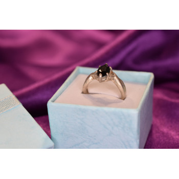 Sky Jewelry Серебряное кольцо с черным Нефритом