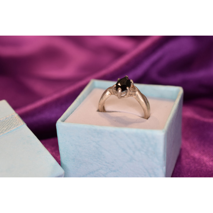 Sky Jewelry Серебряное кольцо с черным Нефритом