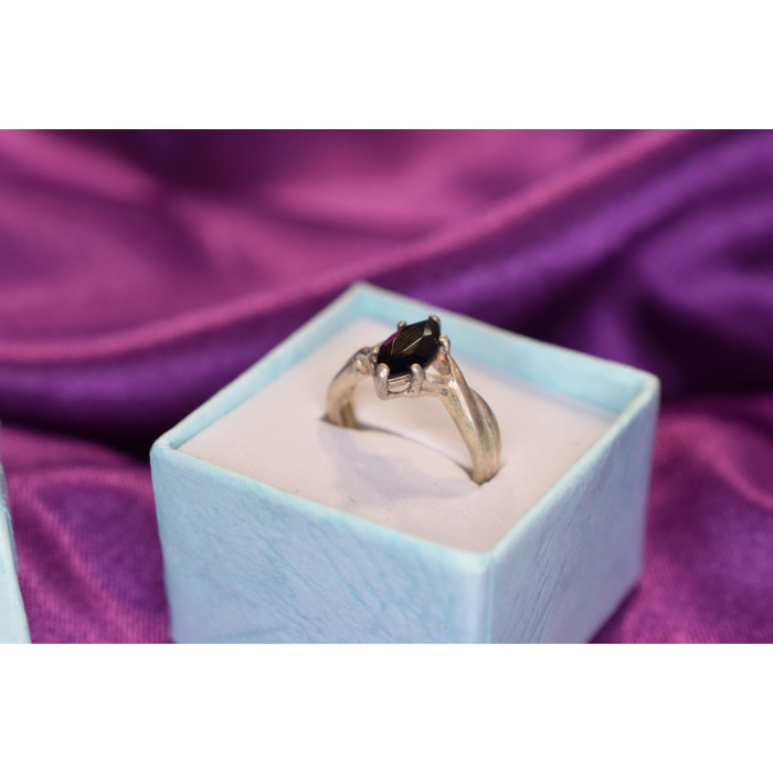 Sky Jewelry Серебряное кольцо с черным Нефритом