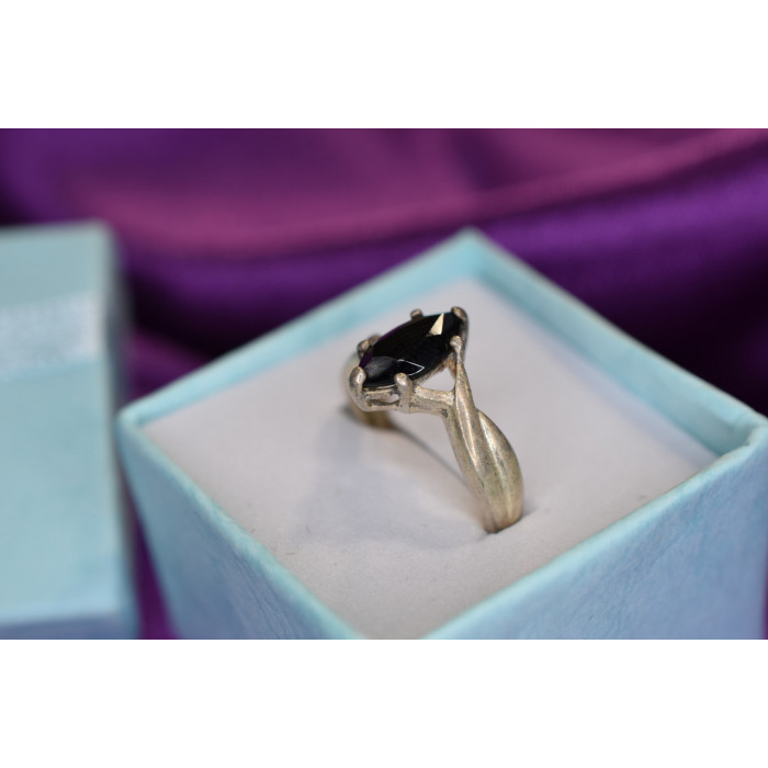 Sky Jewelry Серебряное кольцо с черным Нефритом