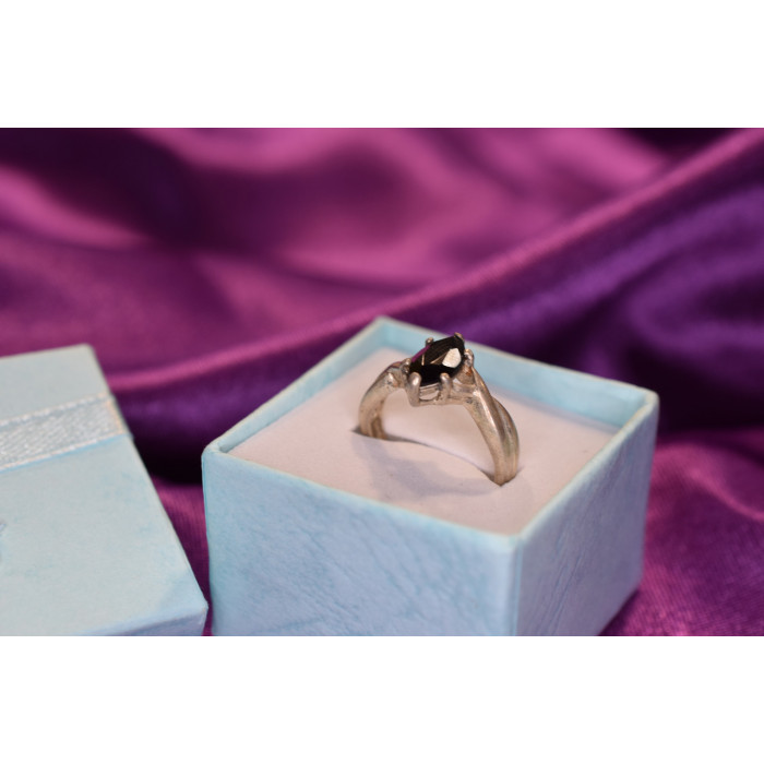 Sky Jewelry Серебряное кольцо с черным Нефритом