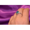 Sky Jewelry Серебряное кольцо с Аквамарином и камнями Турмалин Параиба