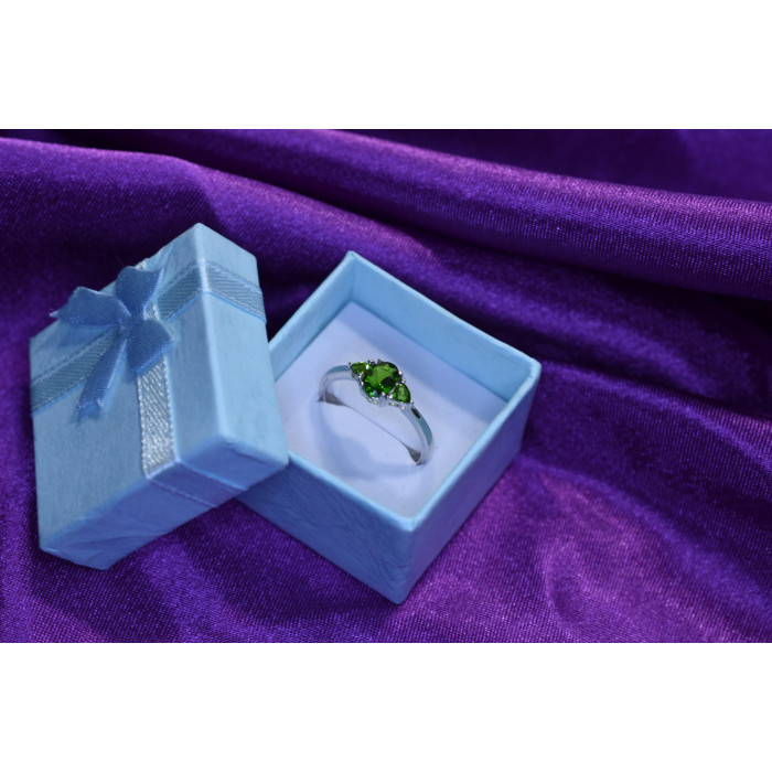 Sky Jewelry Серебряное кольцо с камнем Перидот 925 проба