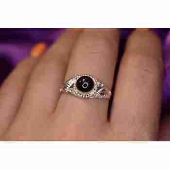 Sky Jewelry Серебряное кольцо со  Звездчатым Сапфиром   925 проба