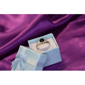 Sky Jewelry Серебряное кольцо со  Звездчатым Сапфиром   925 проба